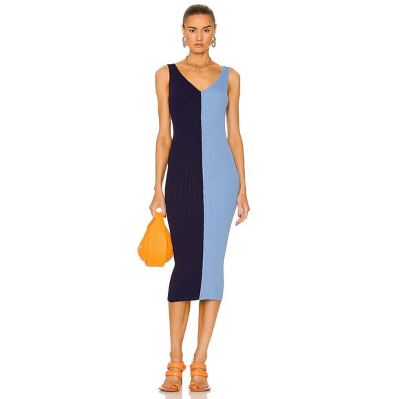 STAUD Dresses & Skirts - Staud ‘Dana Dress’ Navy & Sky Cotton Blend Mini Dress Size S